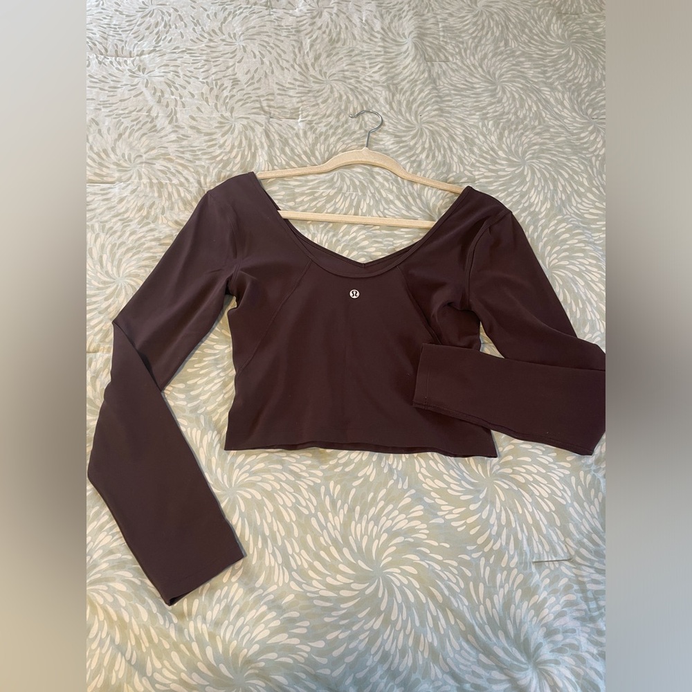 Lululemon Align Long Sleeve Shirt in Chocolate Brown color